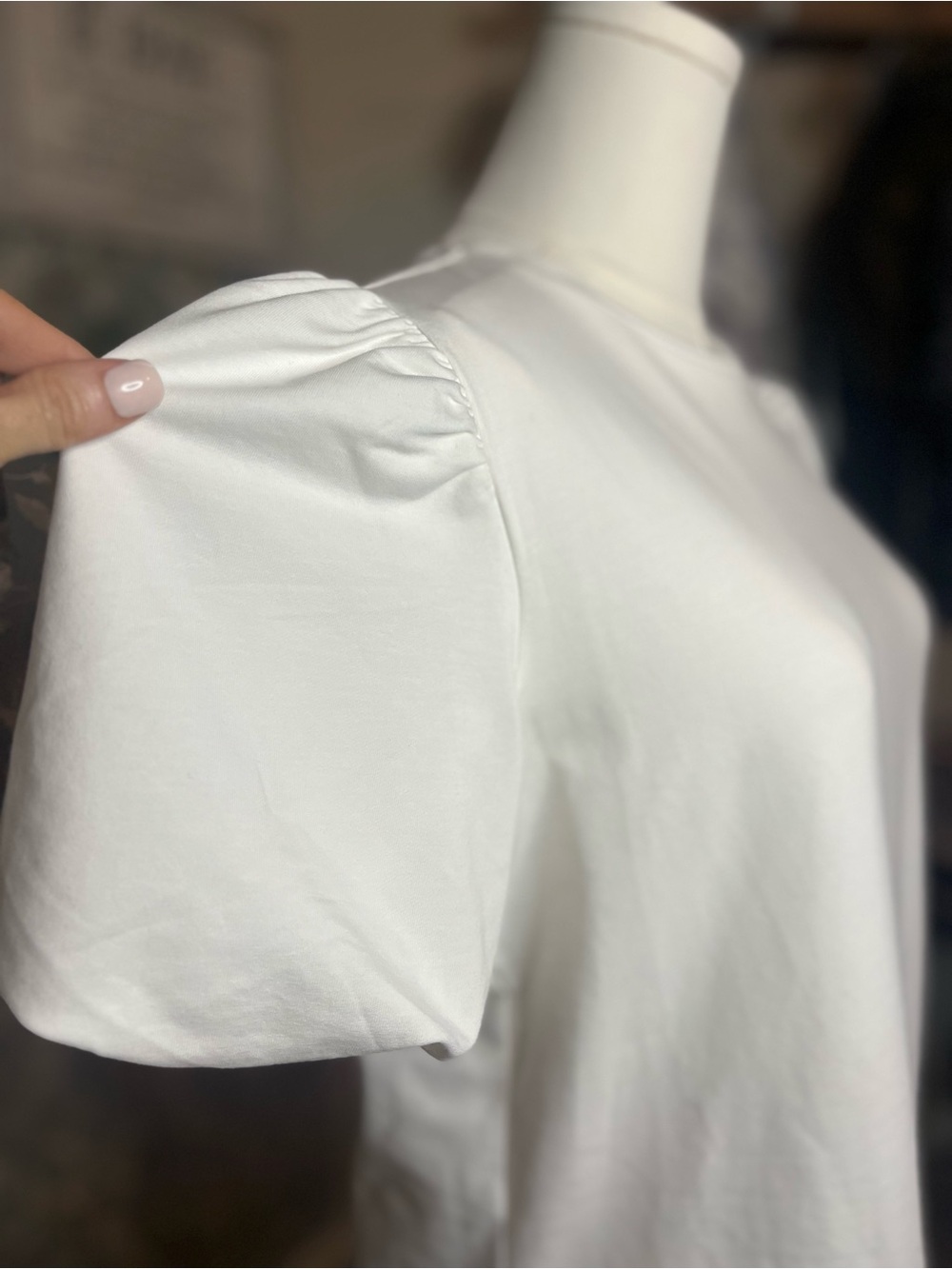 Walter Baker White Puff Sleeve Crewneck T-Shirt - Picture 4 of 6